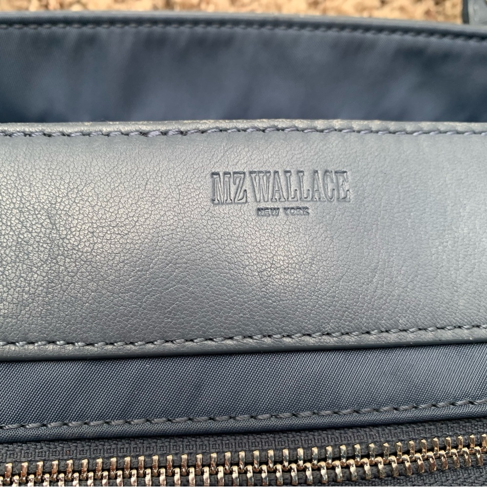 MZ WALLACE Mayfair Beaford Moonstone Blue Tote Multiple Pockets & Zipper Used - Picture 5 of 17
